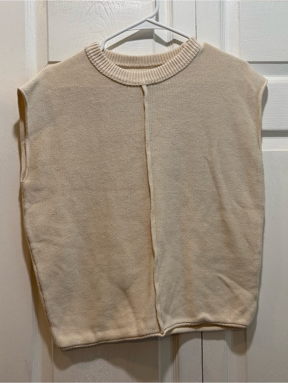 Unbranded Cream Short Sleeve Sweater/Sweater Vest - Size Medium - Picture 1 of 4